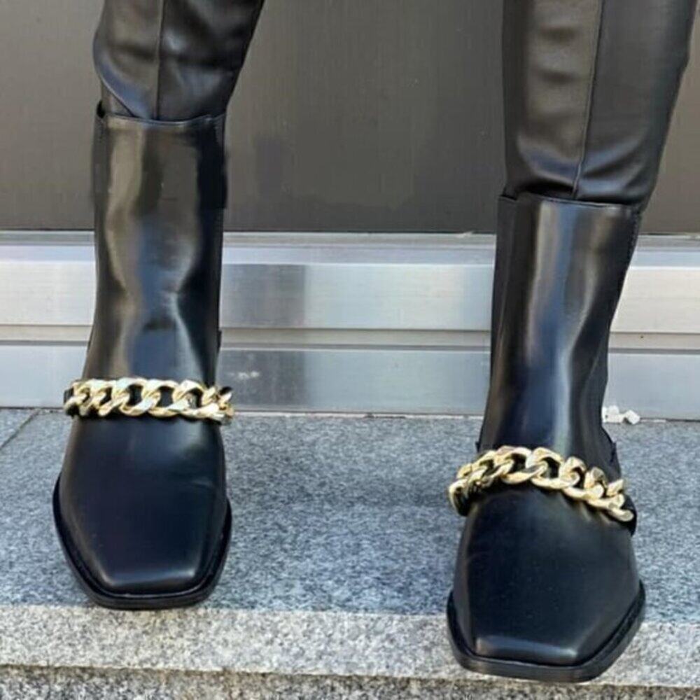 ZARA Black US 8 Square Toe Boots NWT LAST ONE!!! - Picture 4 of 16